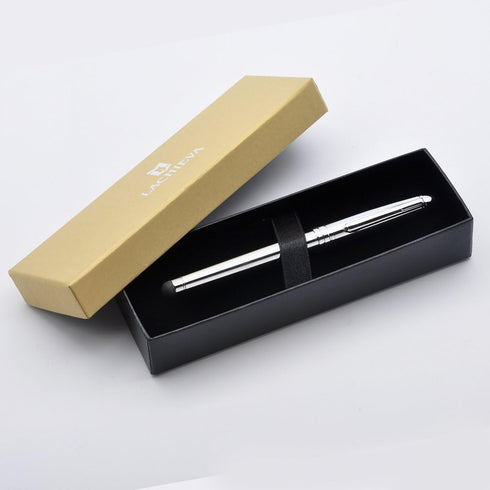 Rollerball Pen with Stylus, Classic Design, Germany Schneider Refill Black and Blue (Shiny Chrome Color)...