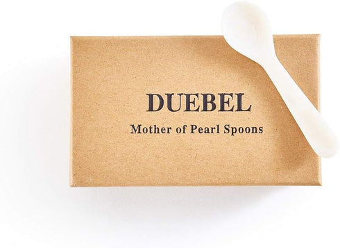DUEBEL Caviar Spoons Set, 3.15 Inch White Mother of Pearl Roe Spoons for Caviar, Egg, Coffee Serving (White, 8cm x 2.3cm) (6)...
