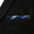 S&W SHLAX&WING Blue Mens Pocket Square Handkerchief Striped for Suit...
