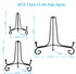 6PCS 3 Size Black Iron Plate Stands for Display 4 6 8 Inch, Decorative Metal Plate Holders for Displaying, Mini Easel Stand, Frame, Book, Card, Pl...
