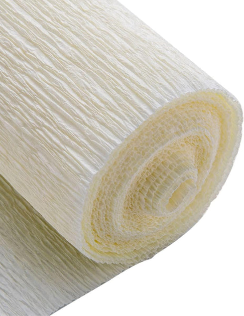 70g Premium Crepe Paper Roll for Flower Making White Green Pink Crepe Paper Sheets Streamer,10in Width, 8ft Length (Cream)...