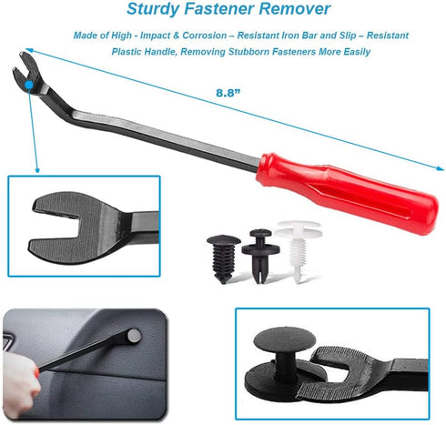 12 Pcs Trim Removal Tool Kit, No Scratch Plastic Pry Tool Kit, Car Panel Door Window Tools Car Interior Trim Kit Fastener Rivet Remover for Clip, ...