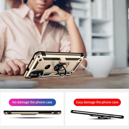 for Moto G Pure Phone Case, Moto G Power 2022 Case with HD Screen Protector, Military Grade Protective Cases with Ring for Moto G Pure (Golden)...