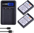 2Pack PS-BLS1 BLS 1 BLS1 BLS-1 Li-ion Batteries and LCD USB Charger for Olympus E-PL1 E-P1 E-P2 EP3 EPL3 Evolt E400 E410 E420 E450 E620...
