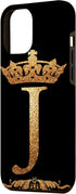 iPhone 15 Pro Max Crown Phone Case Initial J alphabet mobile cover Letter J Case...