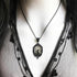 Raven Cross Glass Pendant, Vintage Gothic Cameo Necklace, Mystic Witch Jewelry Gift...