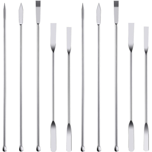 10 Pieces Stainless Steel Lab Spatula Micro Sampling Scoop Double Ended Mixing Spoon Laboratory Measuring Spoon for Powders Gel Cap Filler...