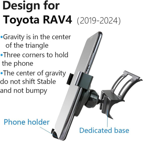 Car Phone Holder for Toyota RAV4 2019-2025,Hybrid XSE Limited,Prime XSE 2021-2025 Auto Accessories Navigation Bracket Interior Mobile Cell Phone M...