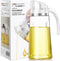Marbrasse Oil Dispenser for Kitchen,20 OZ /600ml Leakproof Glass Oil Bottle with Auto Flip Cap,Olive Oil Container for Kitchen Cooking (White)...