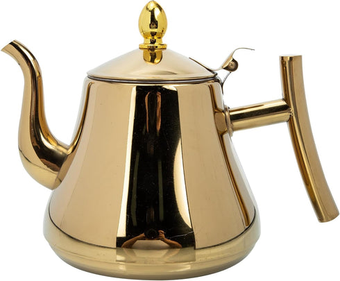 BESTOYARD Stainless Steel Teapot Coffee Pot for Camping Pitcher with Lid Camping Water Jug Whistling Kettle Gold Large Capacity Tea Pot Stainless ...