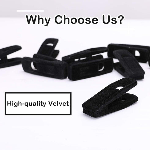 Trgowaul Thin Velvet Hangers Clips, Strong Finger Clips Perfect for Pants (20pc, Black)...