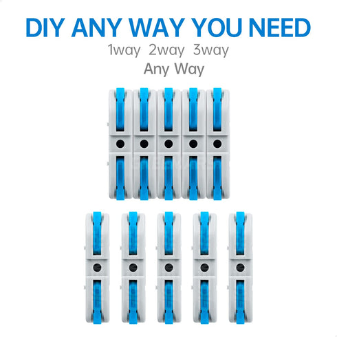 GKEEMARS 50 Pcs Wire Connector, 1 Conductor Compact Wire Connectors Splicing Connectors for Circuit Inline 24-12 AWG (Blue)...