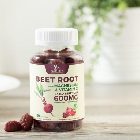 Beet Root Soft Chews with Beetroot - Energy & Heart Health Support Supplement, Supports Nitric Oxide Production, Vegan, Non-GMO, Superfood Beets R...