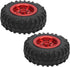 55mm/2.2in 1/10 Scale Rubber Tires & Wheel Rims AntiSkid Fit for D12 Model Parts (Red R)...