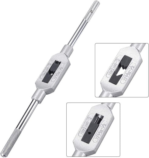 uxcell Adjustable Tap Wrench Handle, for Metric M4-M12 W5/32-1/2 Taps, Thread Tap Holder Reamer Hand Tapping Tool for Machinist Repair, Tool Steel...