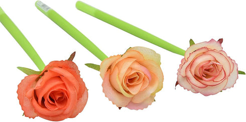 12Pcs Creative Artificial Flowers Gel Ink Pen Ballpoint Pen Liquid Black 0.5mm Gel Ink Rollerball Pen for Girls Women, Home Office School Decorati...