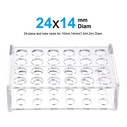 uxcell Test Tube Rack Holder Lab Stand Acrylic 24-Well Clear for 1.5ml and 2ml...