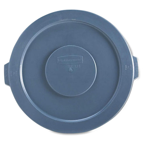 Rubbermaid Commercial BRUTE Trash Can Flat Lid, Round, Gray, 55 Gallon, FG265400GRAY...