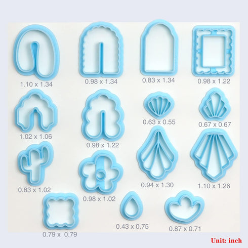 MURMUR Polymer Clay Cutters, Set of 15 Shapes Plastic Clay Cutters for Polymer Clay Jewelry, Clay Earing Cutters for Polymer Clay Jewelry Making...