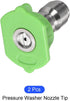Pressure Washer Nozzle Tips (1/4", 1.2mm/3/64") 2Pcs, Stainless Steel 25 Degree Quick Connect - for Home Kitchen Garden, Green...
