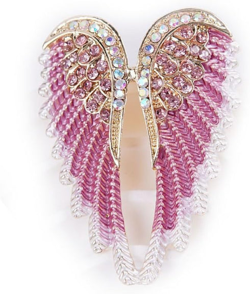 Women's Guardian Angel Wings Brooch Pin Crystal Angel Wings Brooch Multicolor Lapel Pin Badge...