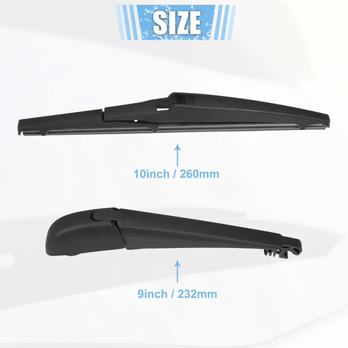 ACROPIX Rear Windshield Wiper Blade Arm Set Back Wiper Assembly Replacement Fit for Jeep Compass 2017-2022 for Toyota RAV4 2012-2018 - Pack of 3...