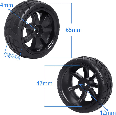 Hobbypark 4Pcs 26mm 1/10 RC Touring Car Tires & 12mm Hex Hub Wheel Rims 7 Spoke Foam Inserts for Redcat Racing HPI Tamiya HSP Exceed...