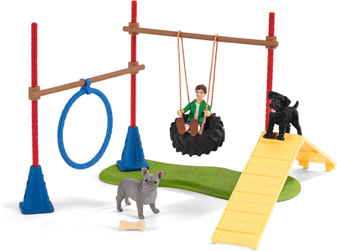 Schleich Farm World, Farm Toys for Girls and Boys Ages 3-8, 14-Piece Playset, Puppy Agility Training at the Dog Park...