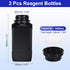 PATIKIL 2 Pcs 1000ml Reagent Bottles, HDPE Wide Mouth Square Bottles with Screw Cap for Lab Water Reagent Liquids Solid Sample Storage Seal, Black...