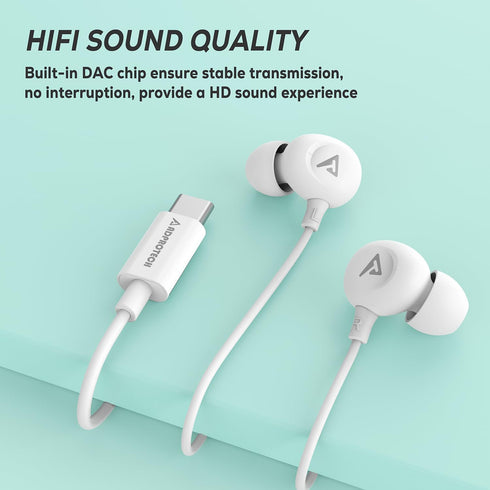 USB C Headphones for iPhone 15 Pro Max Wired Earbuds in-Ear Type C Built-in HD Microphone Volume Control Earphones for Samsung Z Flip 5 4 Galaxy S...