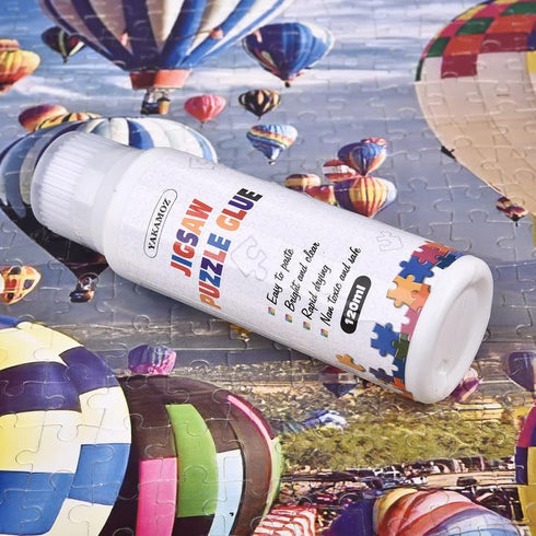 YAKAMOZ Updated Jigsaw Puzzle Glue with New Sponge Head for Adults and Children Clear Water-Soluble Special Craft Puzzle Glue Quick Dry for 1000/1...