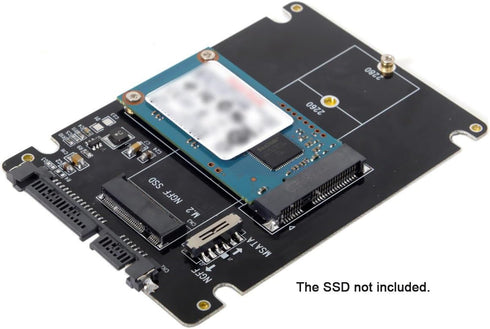 Cablecc Combo M.2 NGFF B-Key & mSATA SSD to SATA 3.0 Adapter Converter Case Enclosure with Switch...