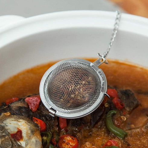 Mayata 3pcs Stainless steel fine mesh seasoning ball kitchen soup spice stew filter kitchen tool metal tea bag tea ball (3pcs Round Shape),Silver,...