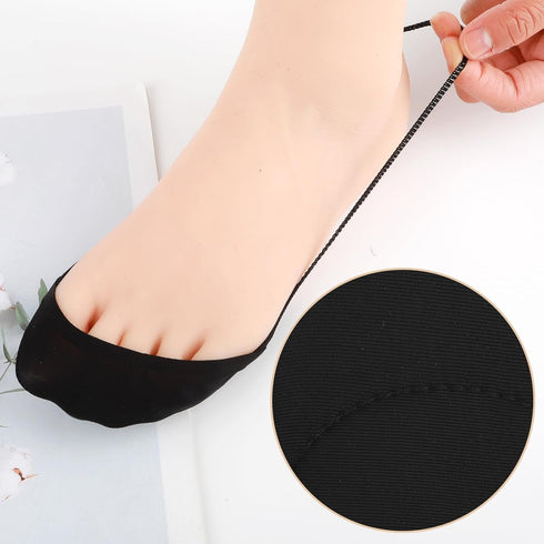 6 Pairs Ultra Low Cut Liner Socks Women Ball of Foot Cushion Socks Women No Show Toe Topper Socks with Invisible Sling Back Padded Half Socks Sock...