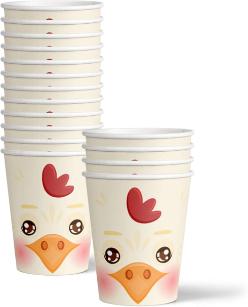 Chicken Birthday Party Supplies Set Plates Napkins Cups Tableware Kit for 16...