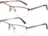 2-Pack Blue Light Blocking Reading Glasses Men Women Spring Hinge Computer Reading Glasses Metal Frame (Mixed Color, 3.5...