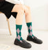 Argyle Socks Retro High Ankle Women 5 Pairs British Style Cute Plaid Mid-calf Casual Crew Socks...