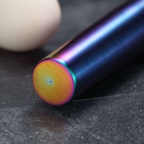 Berglander Rainbow Rolling Pin, 16.7 Inches Stainless Steel Colorful Matte Finish With Rainbow Titanium Plating Rolling Pin For Baking Pizza Dough...