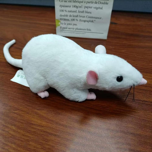 13" Soft Small Grey Rat Mouse Plush Toy Lifelike Mice Stuffed Animals Toys Dolls Gifts for Kids Pets (White)...