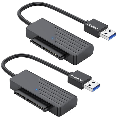 SATA to USB 3.0 Adapter 2 Pack, USB SATA III Hard Drive to USB Adapter Cable, External Converter Compatible for 2.5 Inch SSD Data Transfer...