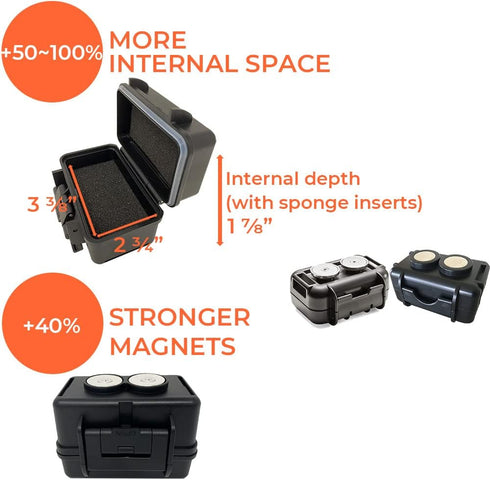 PANGAEA Waterproof Magnetic Container Case for AirTag | GPS Tracker | Weatherproof Water Resistant Rugged Heavy Duty Twin Neodymium Magnets | Trac...