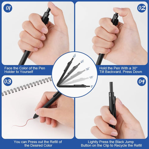 AUAUY 4 in 1 Multicolor Pen,Metal Cased Multifunction Pen,Gravity Sensor Multifunction Pen, 0.5mm 3 Color Ballpoint & 0.5mm Mechanical Pencil Come...