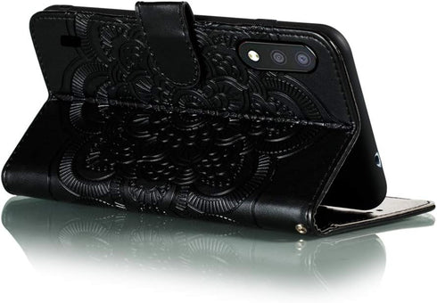 for Samsung Galaxy A01 Case Flip Premium Wallet Phone Case PU Leather Mandala Embossed Shockproof Cover with Kickstand Card Holder Cover for Samsu...