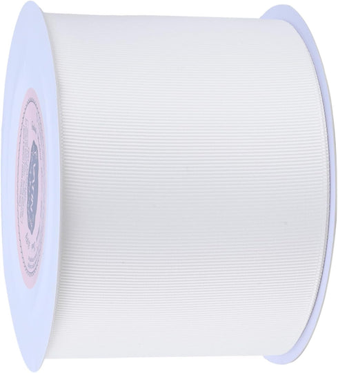 VATIN Solid 3" X 10 Yards White Grosgrain Ribbon Perfect for Crafts, Wedding Decor, DIY Hair Accessories, Sewing, Gift Package Wrapping and More...