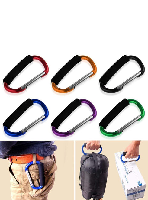 Large Stroller Hooks for Mommy, 2 pcs Carabiner Stroller Hook Organizer for Hanging Purses, Diaper Bag, Shopping Bags. Clip Fits Single/Twin Trave...