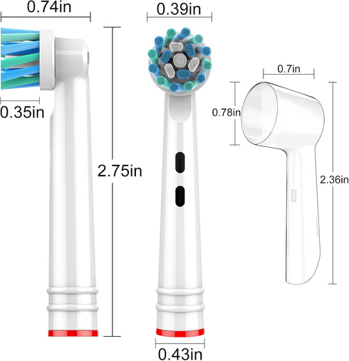 FIRIK Toothbrush Heads Replacement Compatible with Oral B: 8 Pack Professional Brush Head Refills for Braun Pro 1000/3000/5000/7000/8000/9000, Flo...
