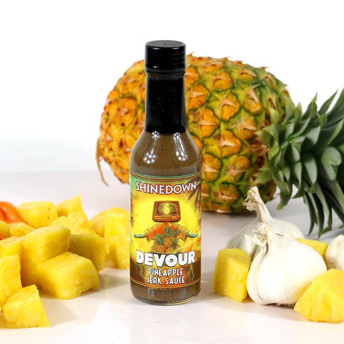 Torchbearer Sauces Pineapple Jerk aka Devour, a Shinedown Sauce, 5 Fl Oz Heat Level 3, Medium Spicy - All Natural Hot Sauce, Vegan, Extract-Free, ...