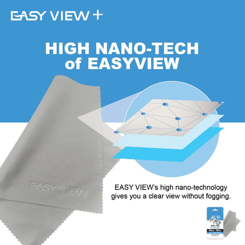 EASY VIEW+ Anti-Fog Microfiber Cloth- For Glasses Goggles Motorcycle Helmet Camera Lens...