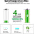USB D Lithium ion Rechargeable Battery, 1.5V 12000mWh Rechargeable D Battery, 4 H Fast Charge, 1200 Cycle with Type C Port Cable, Constant Output,...