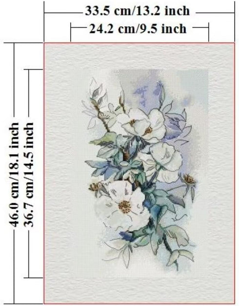 CROSSDECOR Stamped Cross Stitch Kits for Beginners- Full Set of Blooming heather Embroidery for Adults,11 CT 3 Strands DIY Patterns Counted Arts C...